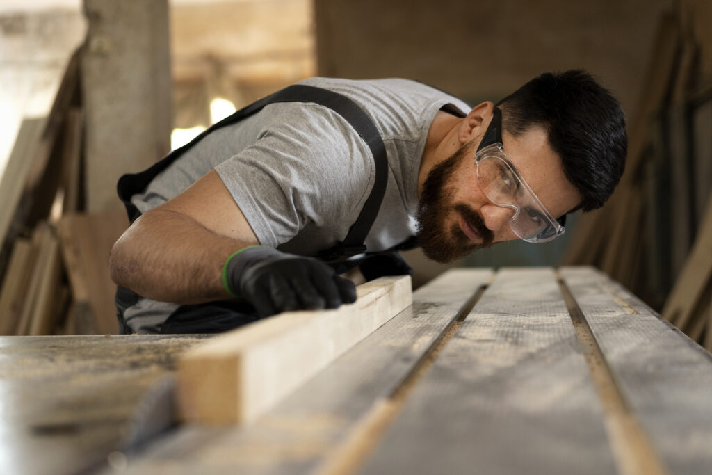 Carpintero trabajando en una obra en los Países Bajos con oportunidades de trabajo