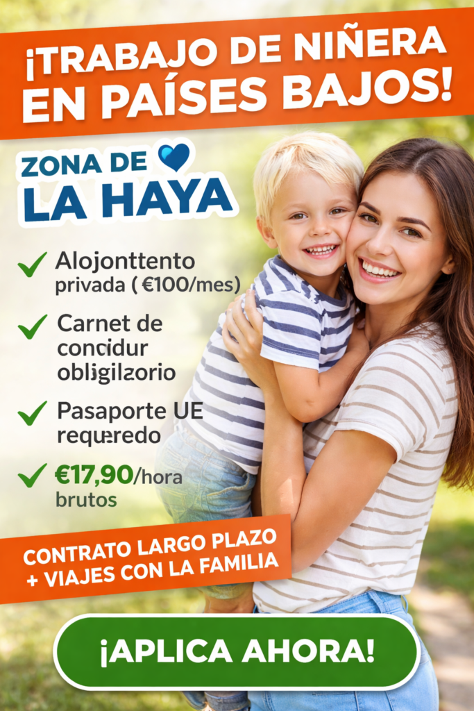 Niñera en Países Bajos | La Haya | Alojamiento Incluido